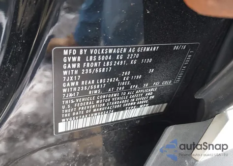 2017 Volkswagen Tiguan 2.0T Wolfsburg Edition z USA, uszkodzony, nr VIN WVGSV7AX1HW503474